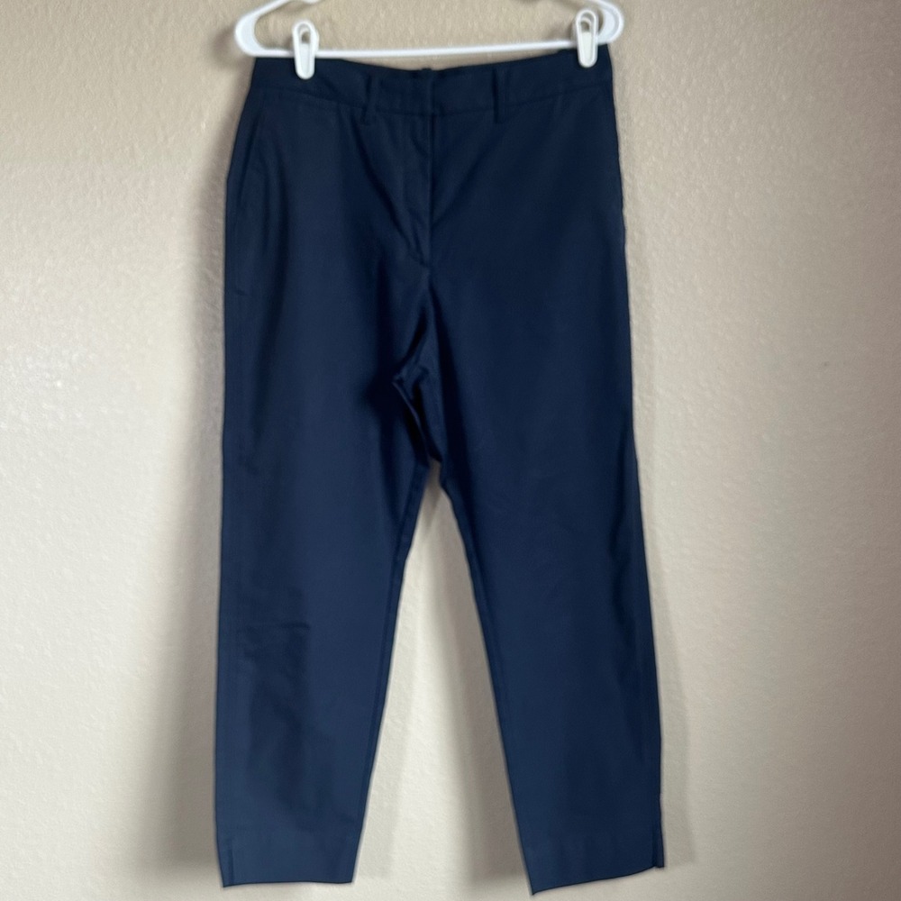 M&S Collection Navy Blue Chino Trousers Women 8 Short Straight Leg Pant T57 6434